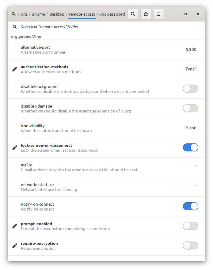 Ubuntu 21.04 (and up) VNC access to a locked session